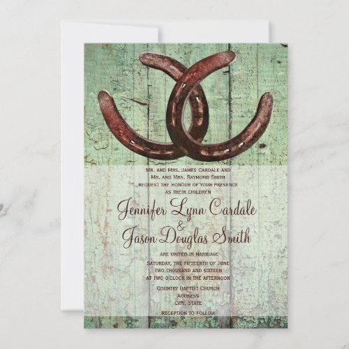 Rustic Horseshoes Country Style Wedding Invitation