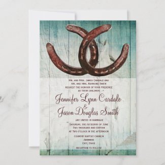 Rustic Horseshoes Country Style Wedding Invitation