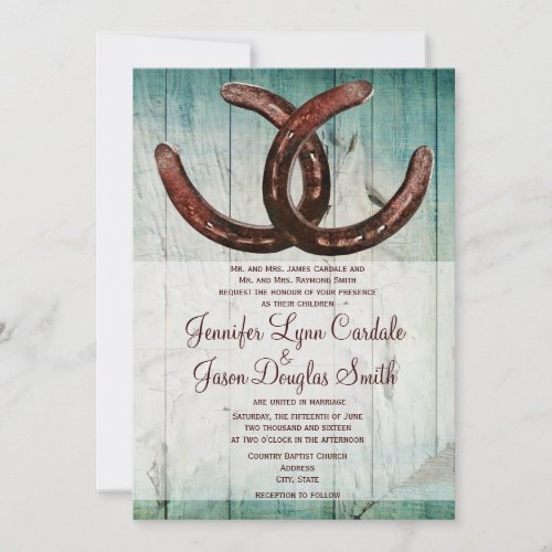 Rustic Horseshoes Country Style Wedding Invitation