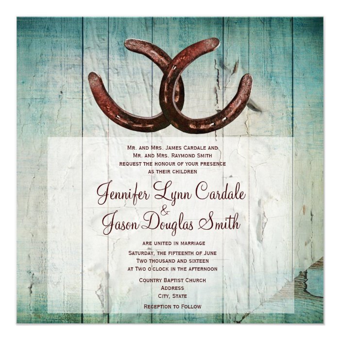 Rustic Horseshoes Country Style Wedding Invitation