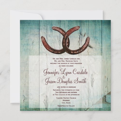 Rustic Horseshoes Country Style Wedding Invitation