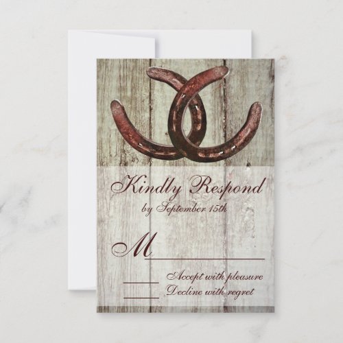 Rustic Horseshoes Country Style Wedding RSVP