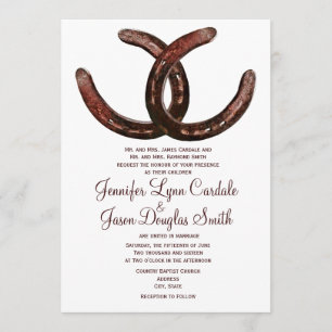 Rustic Horseshoes Country Wedding Invitations