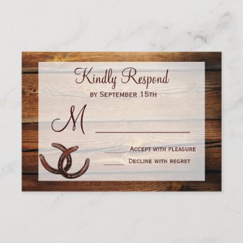 Rustic Horseshoes Country Wedding Rsvp Cards by RusticCountryWedding at Zazzle