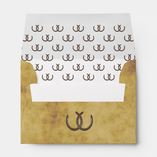 Rustic Horseshoes Distressed BG A6 6x4 Envelope (Back (Bottom))