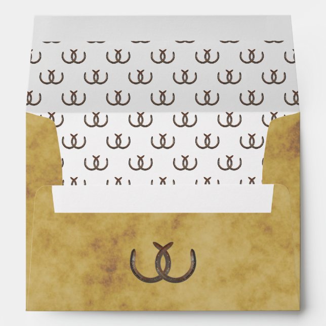 Rustic Horseshoes Distressed BG A7 5x7 Envelope (Back (Bottom))