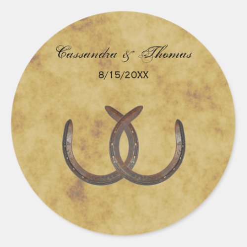 Rustic Horseshoes Distressed BG envelope seals