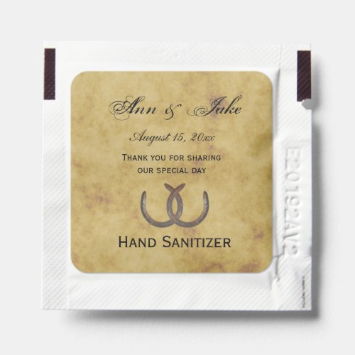 Rustic Horseshoes Distressed BG Hand Sanitizer Packet