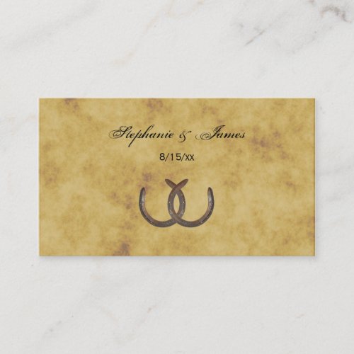 Rustic Horseshoes Distressed BG Place Cards Business Cards