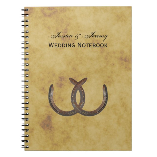 Rustic Horseshoes Distressed BG Wedding Journal (Front)