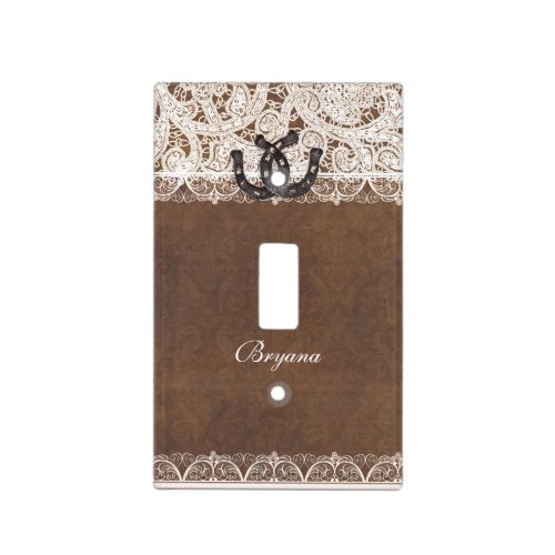 Rustic Horseshoes  Lace Country Light Switch
