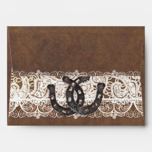 Rustic Horseshoes & Lace Wedding invitation Envelope