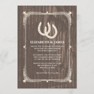 Rustic Horseshoes Wedding Invitations
