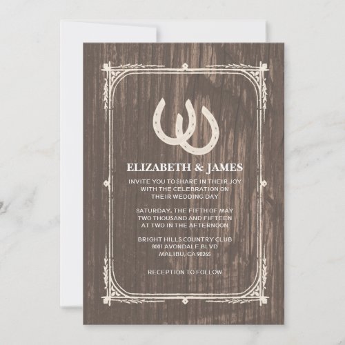 Rustic Horseshoes Wedding Invitations