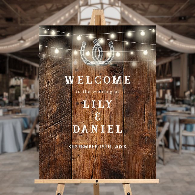 Rustic Horseshoes Western Wedding Welcome Sign (Creator Uploaded)