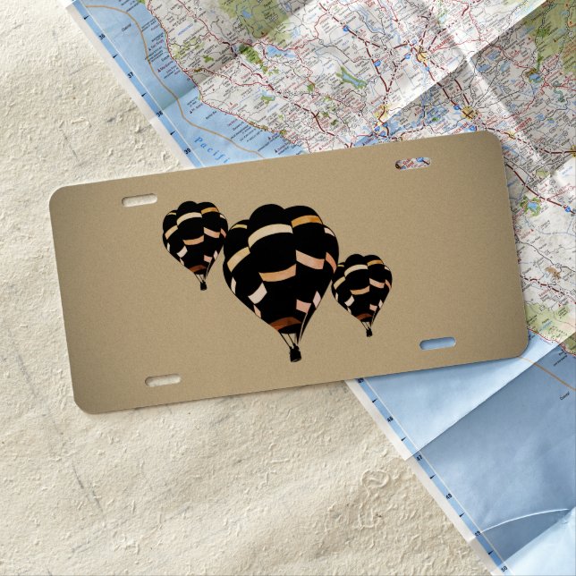 Rustic Hot Air Balloons License Plate (In Situ)