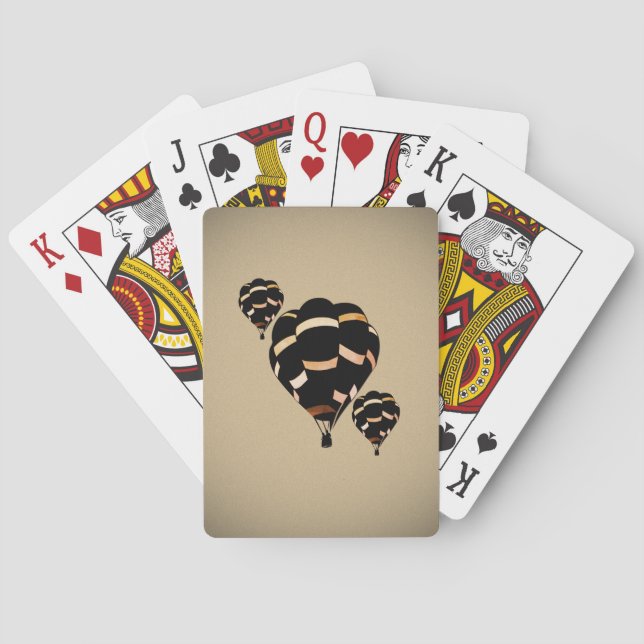 Rustic Hot Air Balloons Poker Cards (Back)