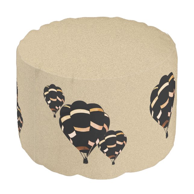 Rustic Hot Air Balloons Pouf (Angled Back)