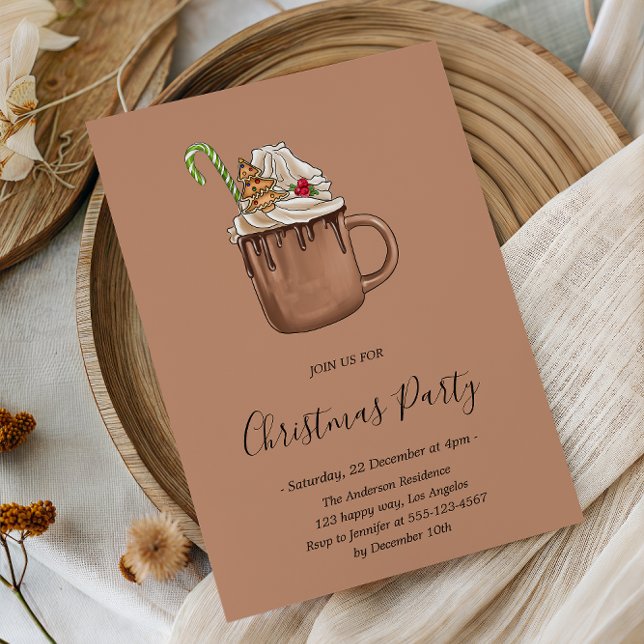 Rustic Hot Cocoa Christmas Party  Invitation (Creator Uploaded)
