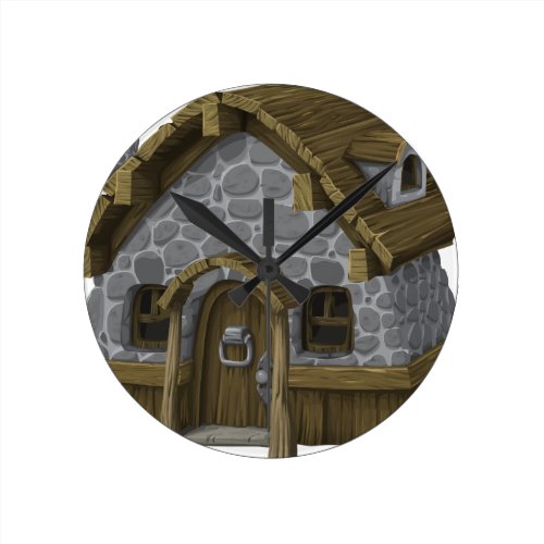 Rustic House Round Clock