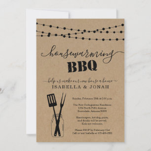 Rustic Housewarming BBQ Party Invitation