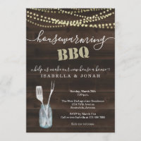 Rustic Housewarming BBQ Party Invitation