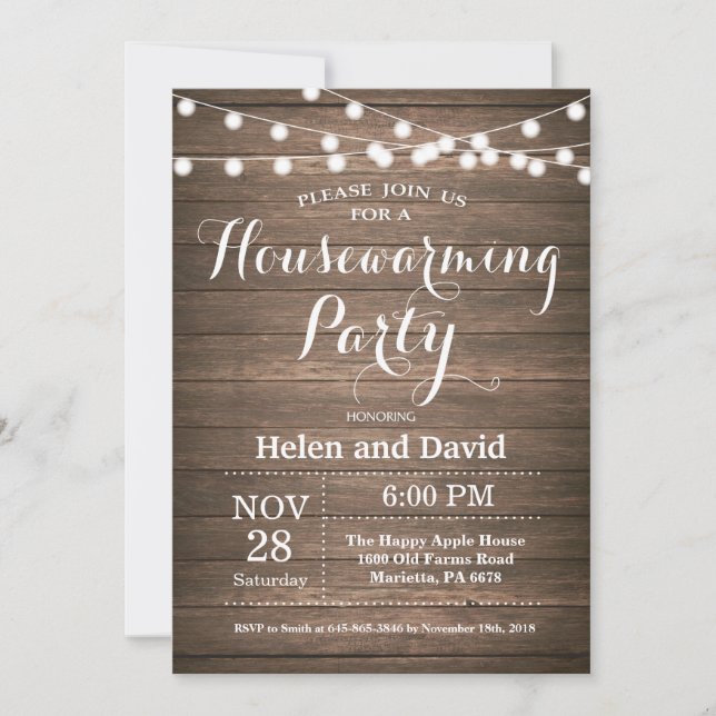 Rustic Housewarming Party Home Sweet Home Invitation (Front)