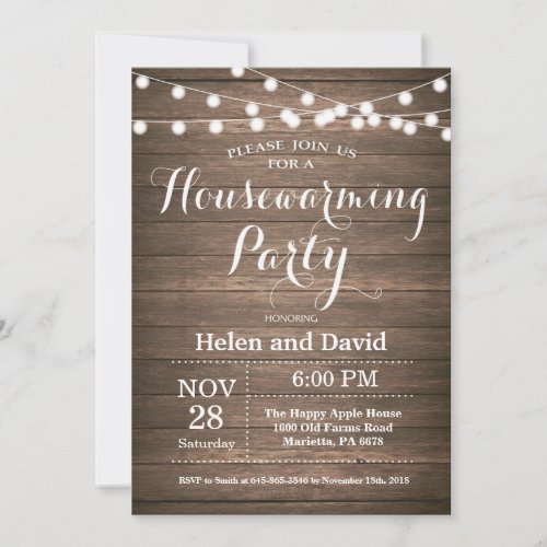 Rustic Housewarming Party Home Sweet Home Invitation