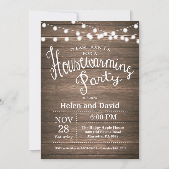 Rustic Housewarming Party Home Sweet Home Invitation (Front)