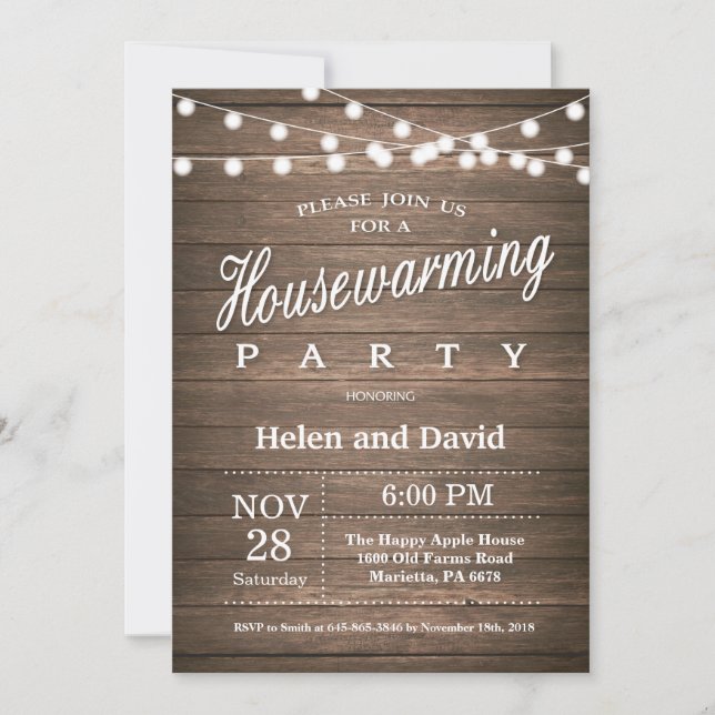 Rustic Housewarming Party Home Sweet Home Invitation (Front)