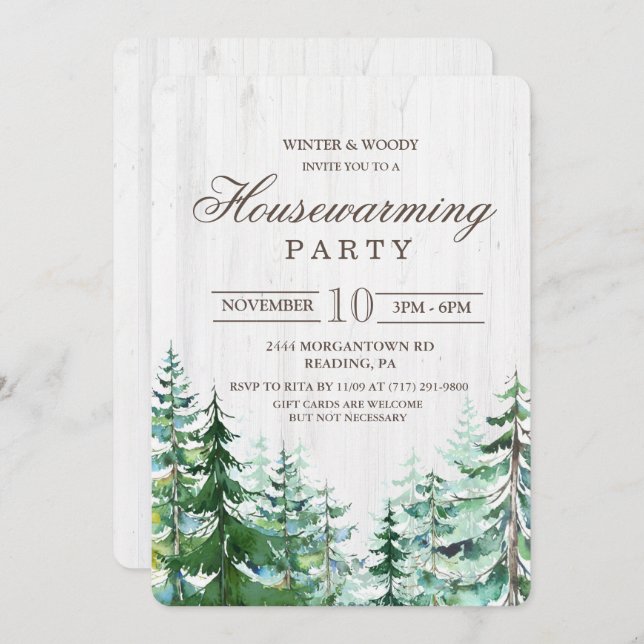 Rustic Housewarming Party Invitation (Front/Back)
