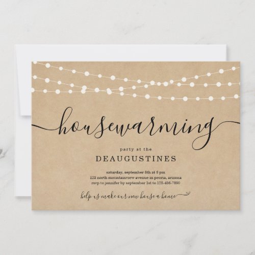 Rustic Housewarming Party Invitation