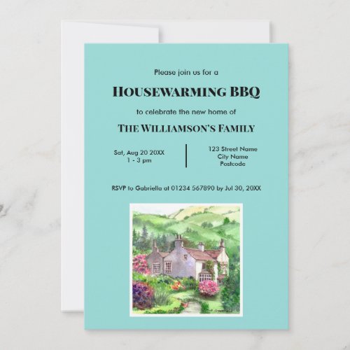 Rustic Housewarming Rydal Mount House Painting Invitation