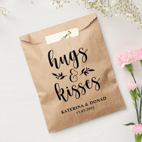 Rustic Hugs  Kisses Wedding  Bridal Shower Favor Bag