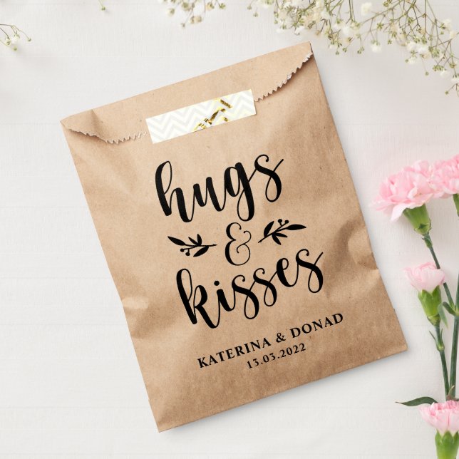Rustic Hugs & Kisses Wedding | Bridal Shower Favor Bag (Sealed)