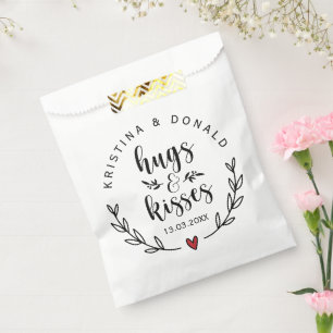Rustic Hugs & Kisses Wedding Bridal Shower Favor Favor Bag
