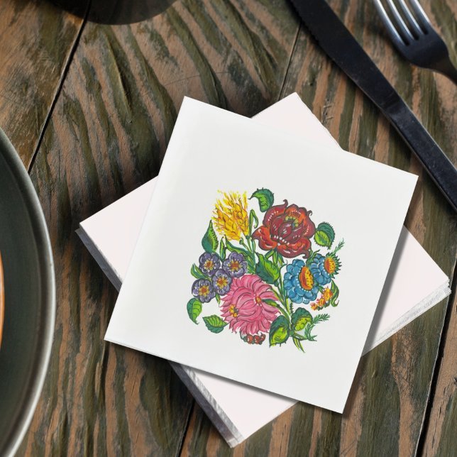 Rustic Hungarian flowers Paper Napkins (Creator Uploaded)