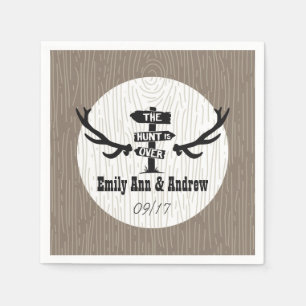 Rustic Hunt is Over Barnwood Napkins