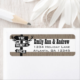Rustic Hunt is Over Barnwood Return Address Label