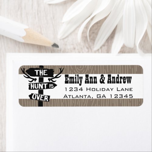 Rustic Hunt is Over Barnwood  Return Address Label