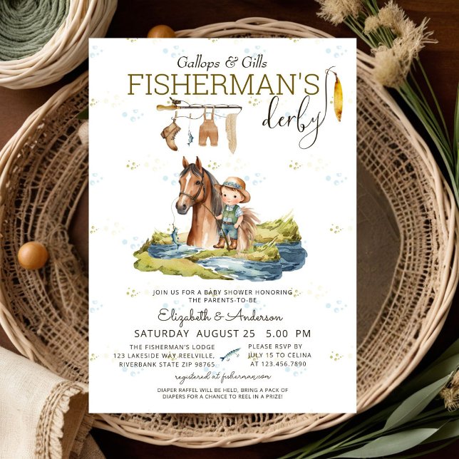 Rustic Hunter Fisherman's Derby Baby Shower Invitation (Creator Uploaded)