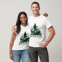 Rustic Hunter Silhouette with Wildlife T-Shirt