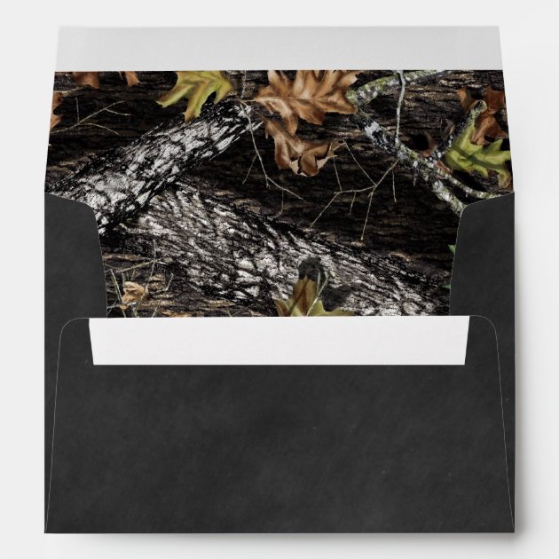 Rustic Hunting Camo Chalkboard Country Wedding Envelope