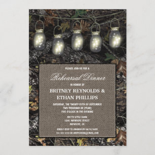 Rustic Hunting Camo Rehearsal Dinner Invitations