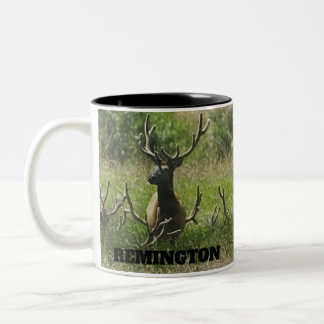 Rustic Hunting Wildlife Elk Deer Two-Tone Coffee Mug