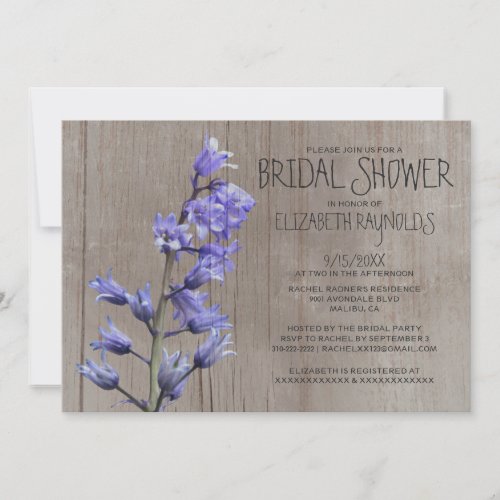 Rustic Hyacinth Bridal Shower Invitations