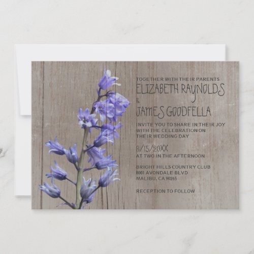 Rustic Hyacinth Wedding Invitations