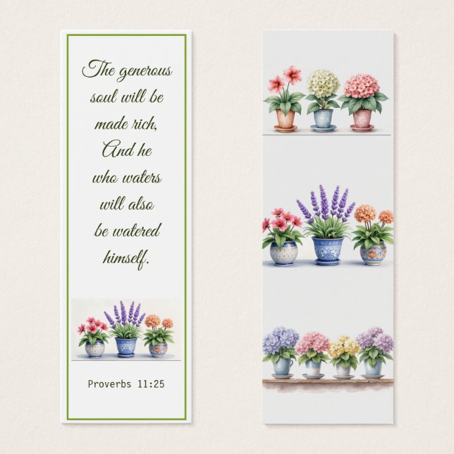 Rustic Hydrangea Lavender Elegant Bible Verse (Front & Back)