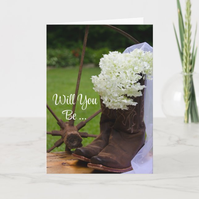 Rustic Hydrangeas Will You Be My Bridesmaid Invitation (Front)