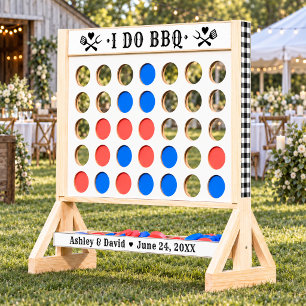 Rustic I Do BBQ Buffalo Check Wedding Fast Four
